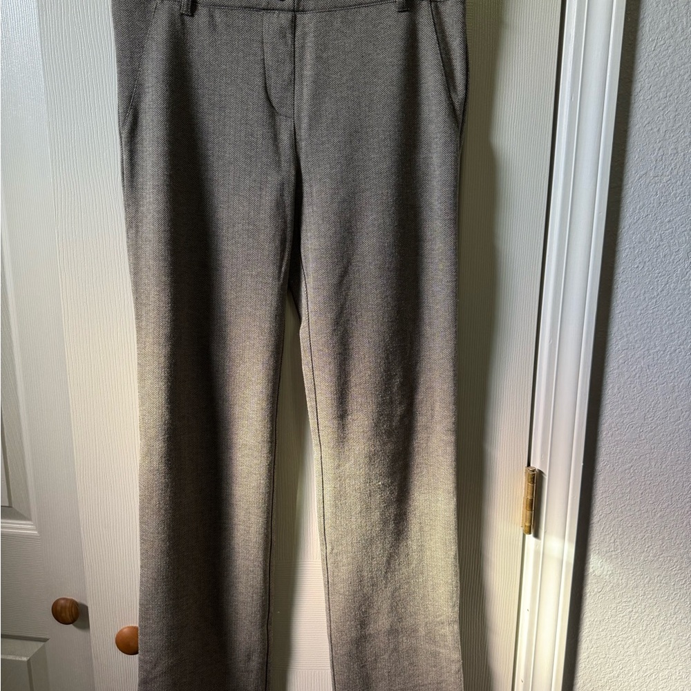 Betabrand Classic Taupe Tweed Straight Leg Pants